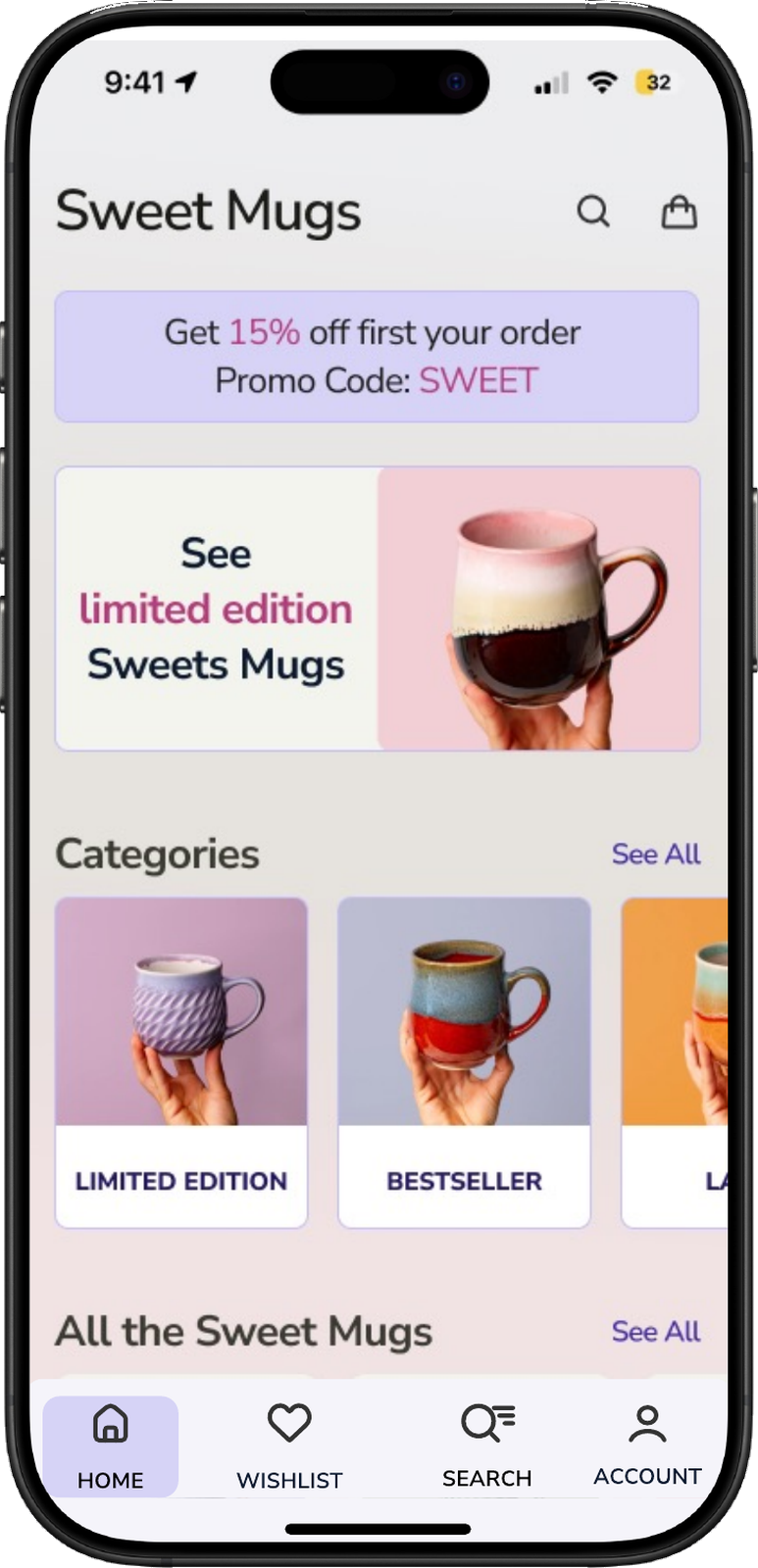 Sweet Mugs home storefront