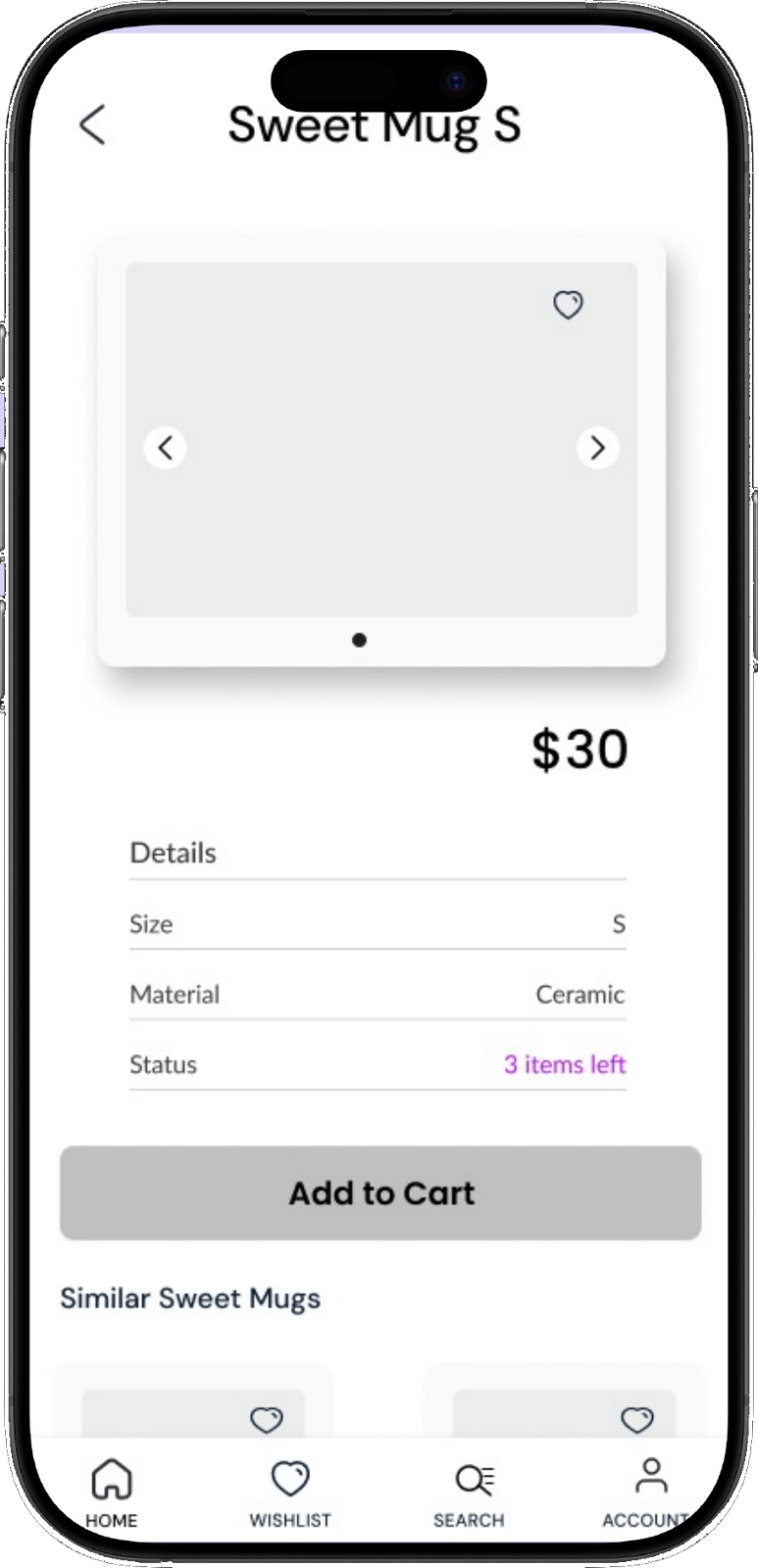 Product screen